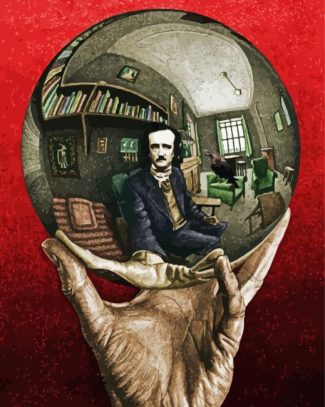 Allan Poe Crystal Ball diamond painting