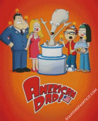 American dad Animation poster diamond painting