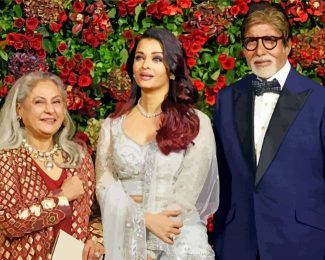 Amitabh Bachchan And His Wife And Aishwarya Rai diamond painting