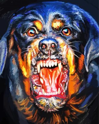 Angry Rottweiler Dog diamond painting