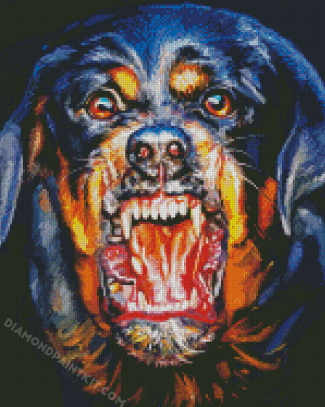 Angry Rottweiler Dog diamond painting