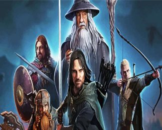 Aragorn And Lord Of The Rings Characters Art diamond painting