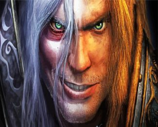 Arthas Menethil Half Evil Face diamond painting