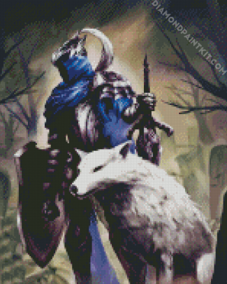 Artorias And The White Wolf diamond painting