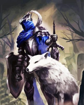 Artorias And The White Wolf diamond painting