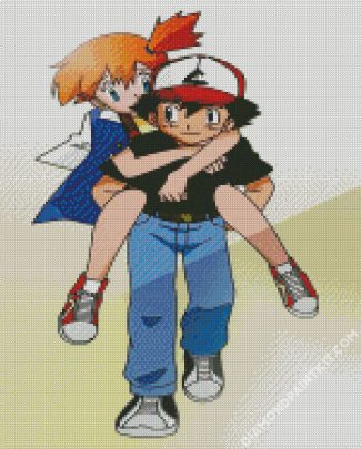 Ash And Misty Pokemon diamond painting