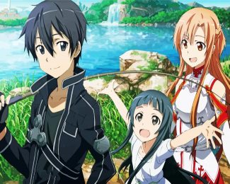 Asuna And Sao Kirito And Yui diamond painting