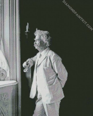 Author Mark Twain diamond painting