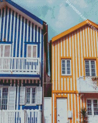 Aveiro Colorful Buildings diamond painting