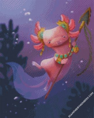 Axolotl Warrior diamond painting