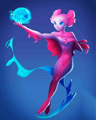 Axolotl Woman diamond painting