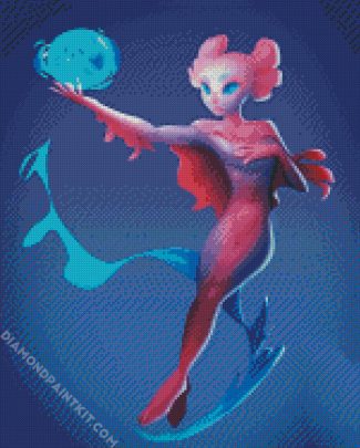 Axolotl Woman diamond painting