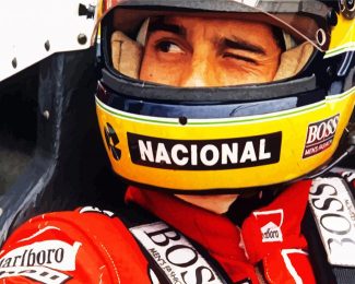 Ayrton Senna Wearing a Helmet diamond painting