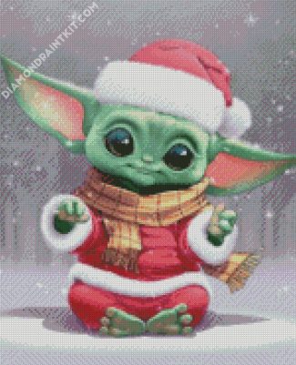 baby yoda santa diamond painting