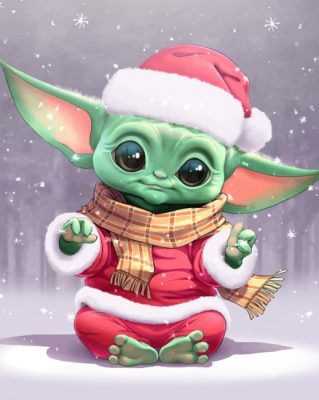 Baby Yoda Santa Diamond painting