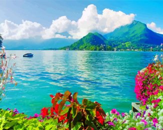 Beautiful View Of Annecy Lake France diamond painting