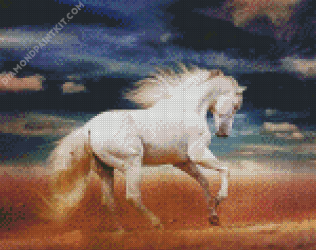 Beautiful White Andalusian Horse diamond painting