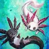 Black And Pink Axolotl diamond painting