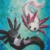 Black And Pink Axolotl diamond painting