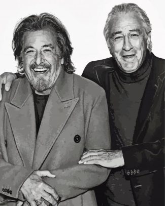 Black And White Al Pacino And Robert De Niro diamond painting