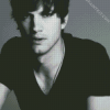 Black And White Ashton Kutcher diamond painting