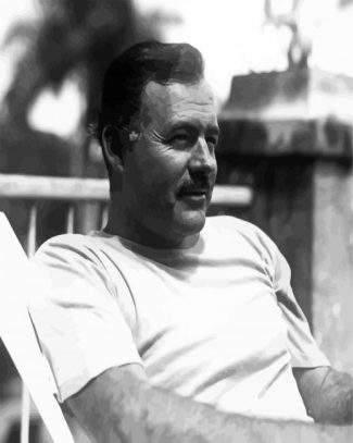 Black And White Ernest Hemingway diamond painting