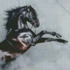 Black Andalusian Horse And Smoke diamond painting