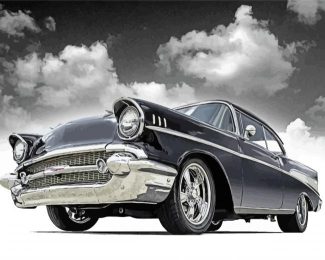 Black And White 57 Chevy diamond painting