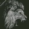 Black And White Roaring Lion diamond painting