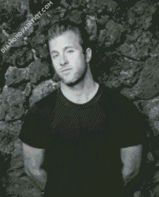 Black and white Scott Caan diamond painting