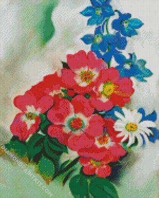 Blue And Pink Larkspur diamond painting