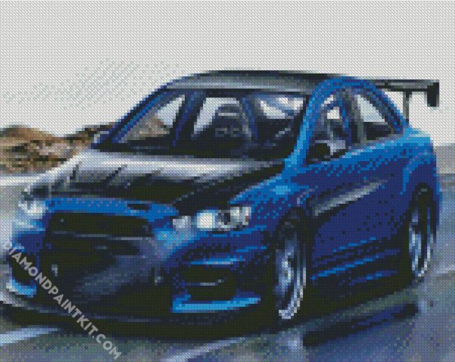 Blue Black Mitsubishi Lancer diamond painting