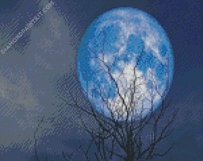 Blue Full Moon diamond painting