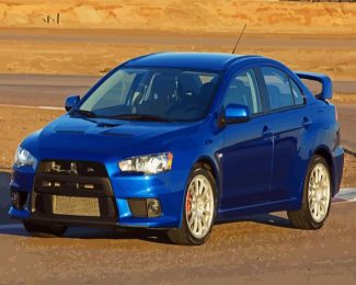 Blue Mitsubishi Lancer diamond painting