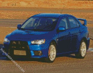 Blue Mitsubishi Lancer diamond painting