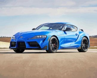 Blue Toyota Supra Car diamond painting