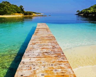 Board Walk In Albania Beach diamond painting