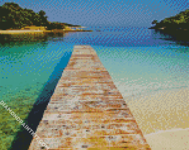 Board Walk In Albania Beach diamond painting