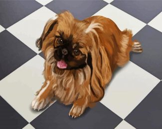 Brown Pekingese Dog diamond painting