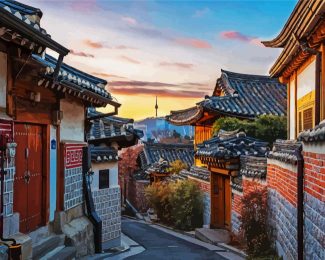 Bukchon Hanok Village Alley diamond painting