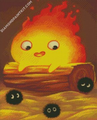 Calcifer And Soots Diamond painting