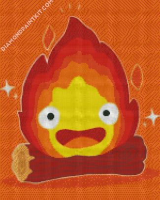 Calcifer Fire Demon diamond painting