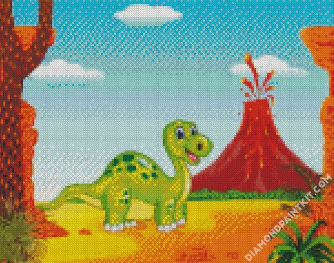 Cartoon Baby Dinosaur diamond painting