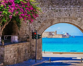 Castle Of The old Town Rhodes diamond painting