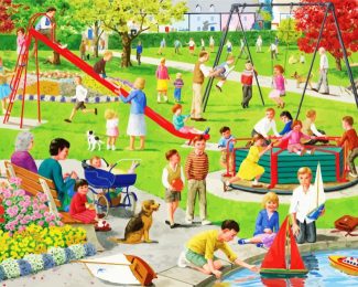 Children At Playground diamond painting