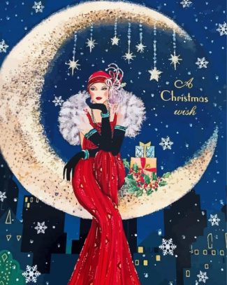 Christmas Deco Lady diamond painting