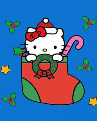 Christmas Hello Kitty diamond painting