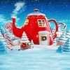 Christmas Kettle House diamond painting