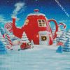 Christmas Kettle House diamond painting