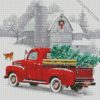 Christmas Red Truck diamond painting